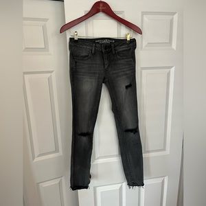 American Eagle Distressed Grey Stretch Jeans